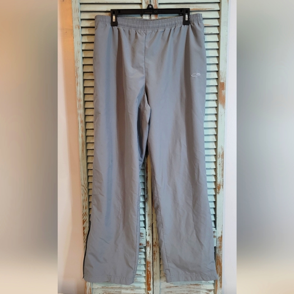 C9 by CHAMPION PANTS Mens M Gray Track Performance Pants Mesh Lined Ankle Zip
